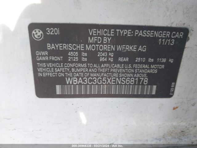 WBA3C3G5XENS68178 BMW 320i Xdrive