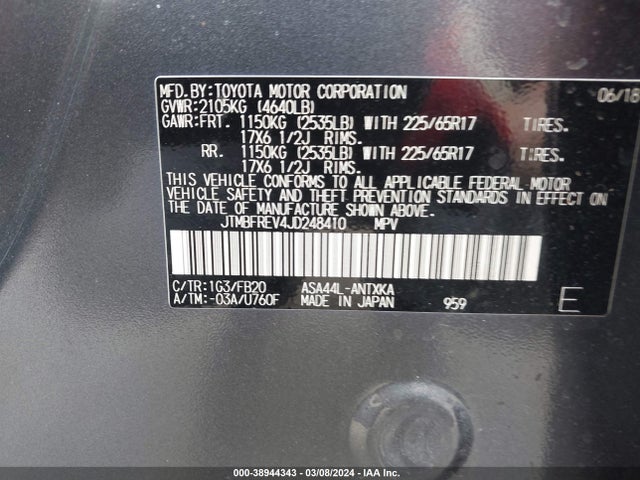 Toyota RAV4 LE 2018 JTMBFREV4JD248410 Image 9