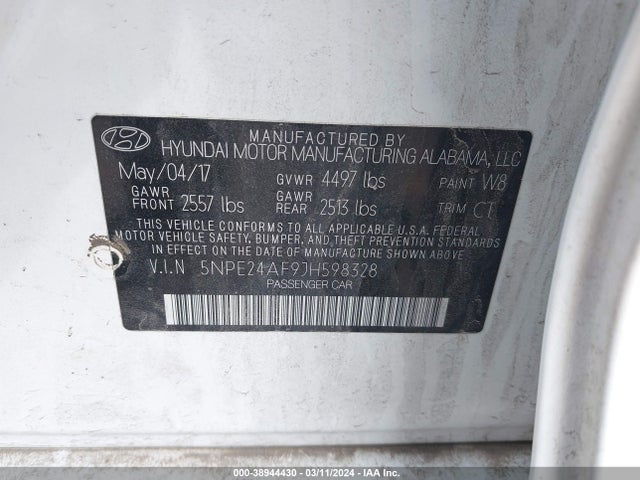 Hyundai SONATA SE 2018 5NPE24AF9JH598328 Image 9