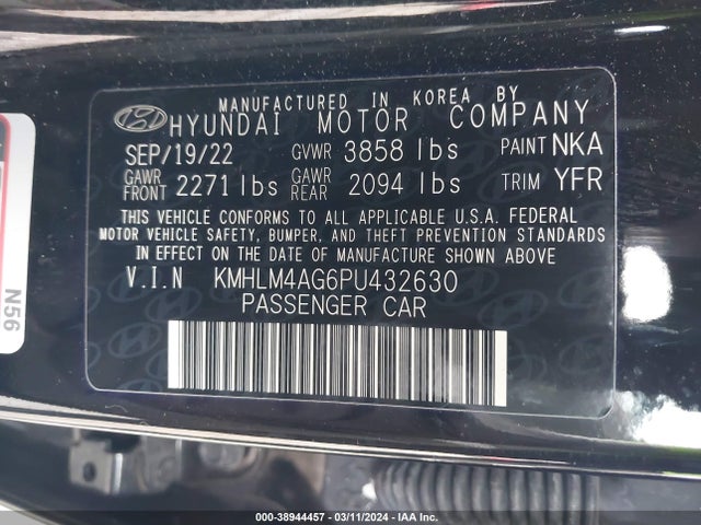 Hyundai ELANTRA SEL 2023 KMHLM4AG6PU432630 Image 9