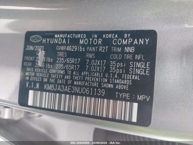 KM8JA3AE3NU061139 Hyundai TUCSON SE