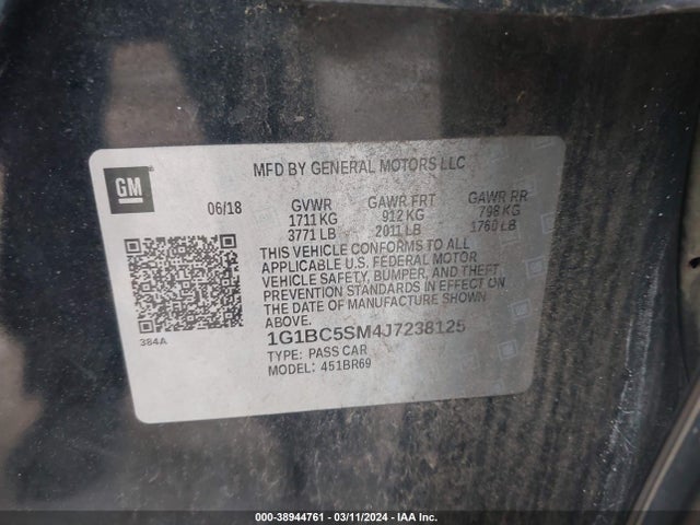 Chevrolet Cruze Ls Auto 2018 1G1BC5SM4J7238125 Image 9