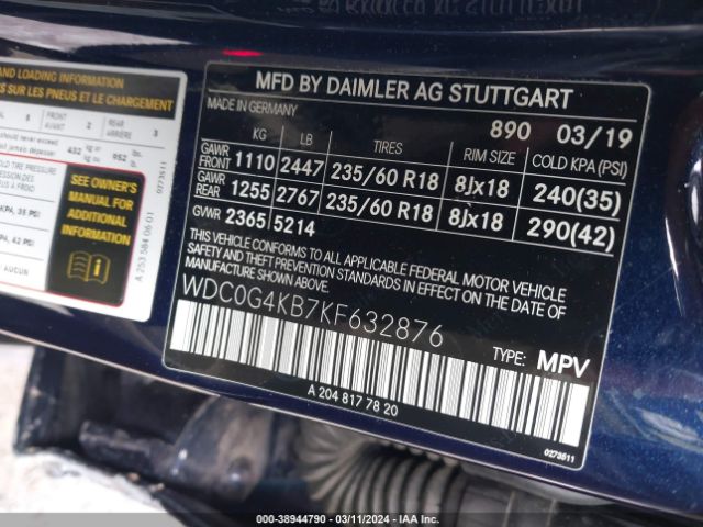 WDC0G4KB7KF632876 Mercedes-Benz Glc 300 4matic