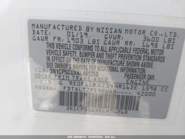 Nissan KICKS SR 2019 3N1CP5CUXKL491268 Image 9