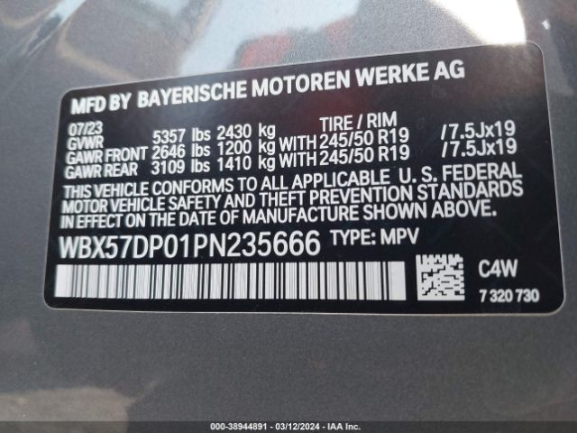 WBX57DP01PN235666 BMW X3 Xdrive30i