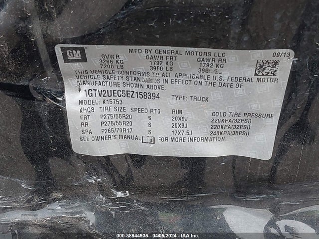 GMC Sierra 1500 Sle 2014 1GTV2UEC5EZ158394 Image 9