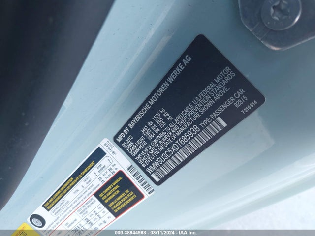 2013 MINI HARDTOP WMWSU3C5XDT685938 Photo 8