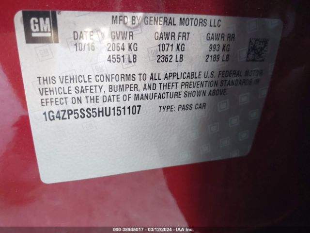 1G4ZP5SS5HU151107 Buick Lacrosse Essence