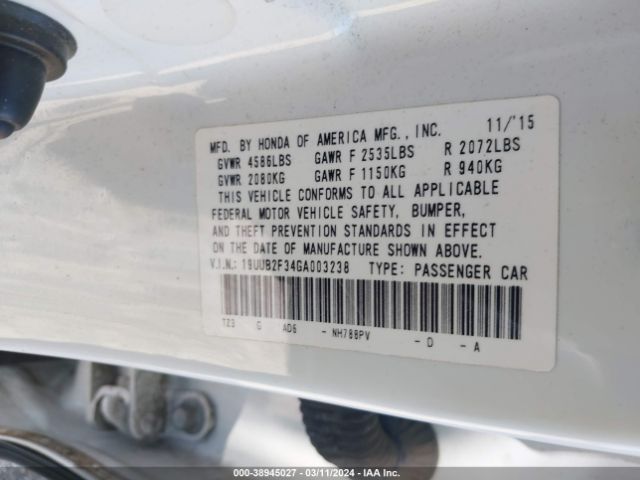 19UUB2F34GA003238 Acura Tlx V6