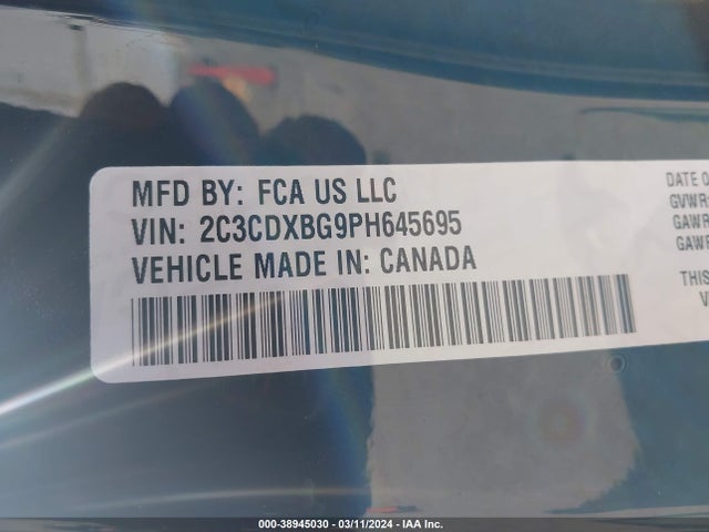 Dodge Charger Sxt 2023 2C3CDXBG9PH645695 Image 9