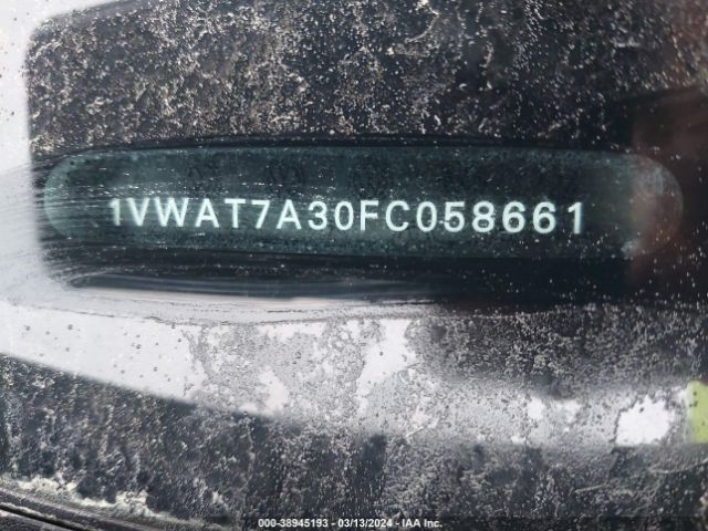 1VWAT7A30FC058661 Volkswagen Passat 1.8t Wolfsburg Edition