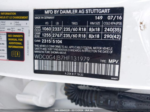 WDC0G4JB7HF131979 Mercedes-Benz GLC 300