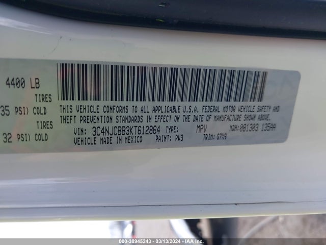 Jeep Compass Altitude Fwd 2019 3C4NJCBB3KT612864 Image 9