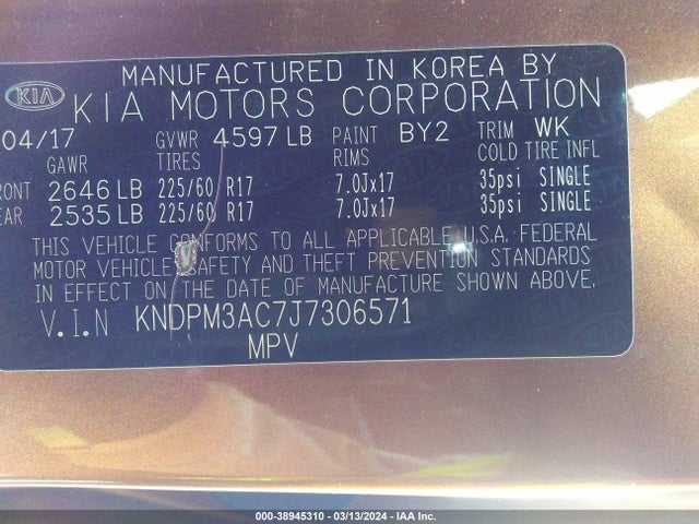 KIA Sportage Lx 2018 KNDPM3AC7J7306571 Image 9