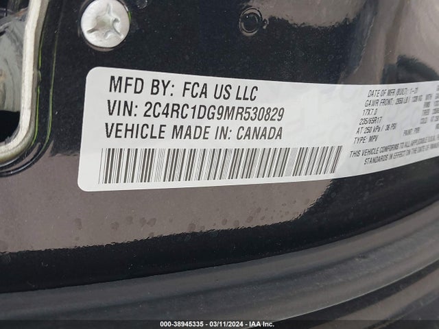 2C4RC1DG9MR530829 Chrysler Voyager Lxi