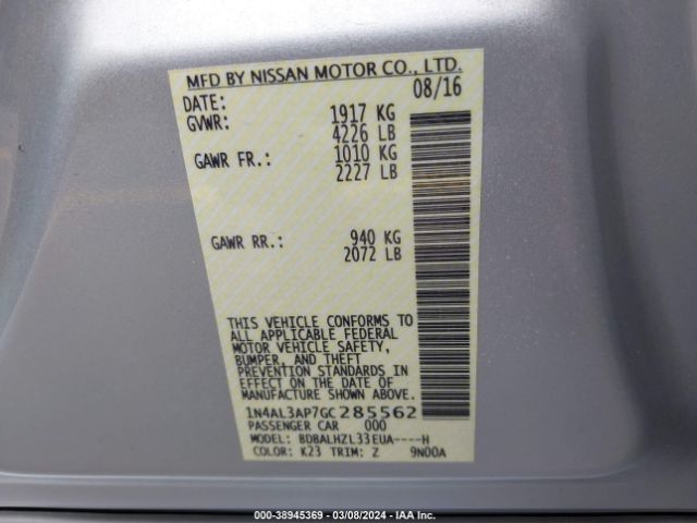 1N4AL3AP7GC285562 Nissan Altima 2.5 Sr