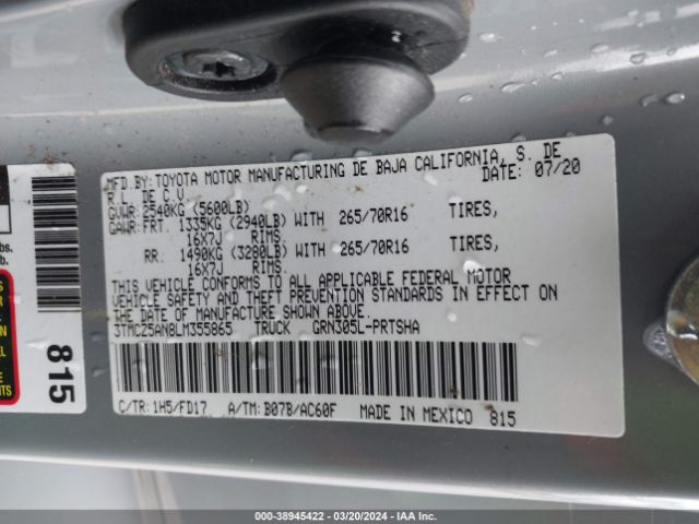 3TMCZ5AN8LM355865 Toyota Tacoma Trd Off-road