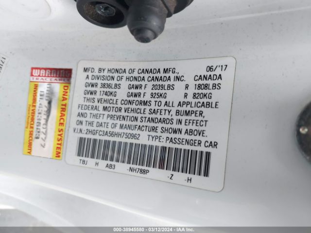 2HGFC3A56HH750962 Honda CIVIC SI