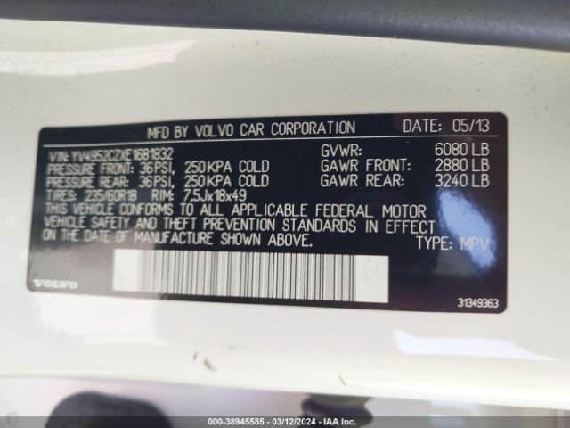 YV4952CZXE1681832 Volvo Xc90 3.2/3.2 Platinum/3.2 Premier Plus