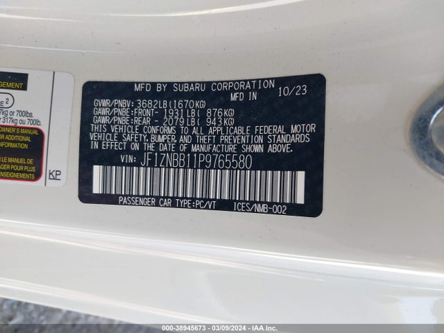 Toyota GR86 2023 JF1ZNBB11P9765580 Image 9