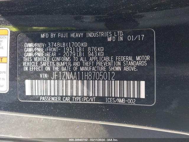 Toyota 86 2017 JF1ZNAA11H8705012 Image 9