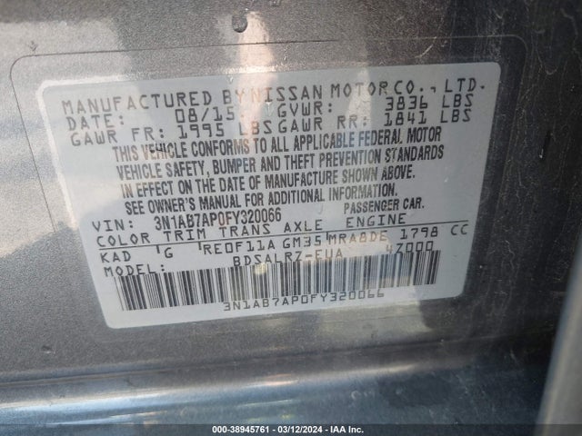 Nissan SENTRA SR 2015 3N1AB7AP0FY320066 Image 9