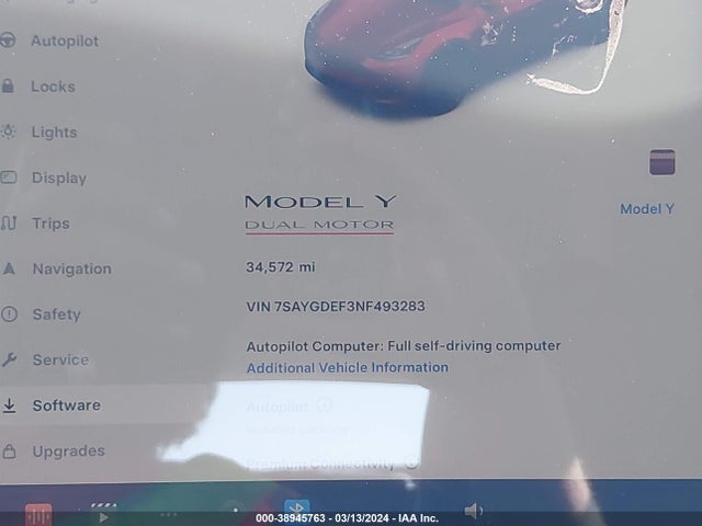 7SAYGDEF3NF493283 Tesla Model Y Performance Dual Motor All-wheel Drive
