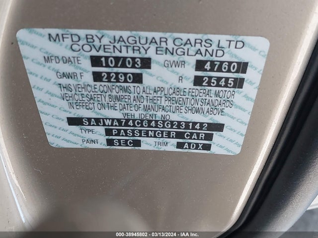 2004 JAGUAR XJ SAJWA74C64SG23142 Photo 8