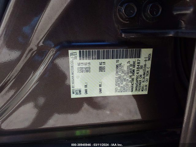 1N4AA5AP9EC438487 Nissan Maxima 3.5 Sv