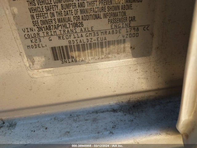 Nissan SENTRA SV 2017 3N1AB7AP1HL710626 Image 9