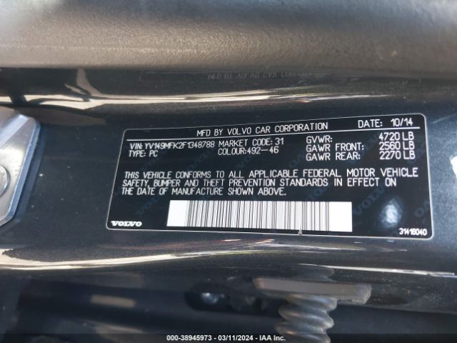 YV149MFK2F1348788 Volvo S60 T6