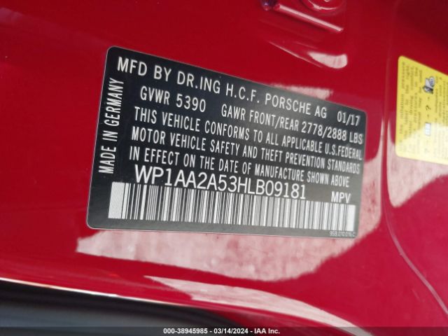 WP1AA2A53HLB09181 Porsche Macan