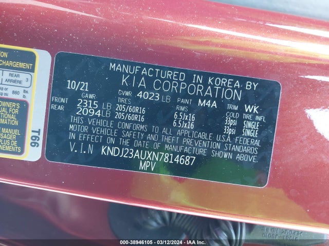 KIA SOUL LX 2022 KNDJ23AUXN7814687 Image 9