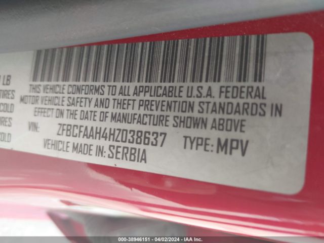 ZFBCFAAH4HZ038637 Fiat 500L POP
