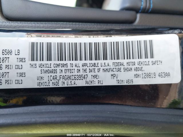 1C4RJFAG0KC639547 Jeep Grand Cherokee Upland 4x4