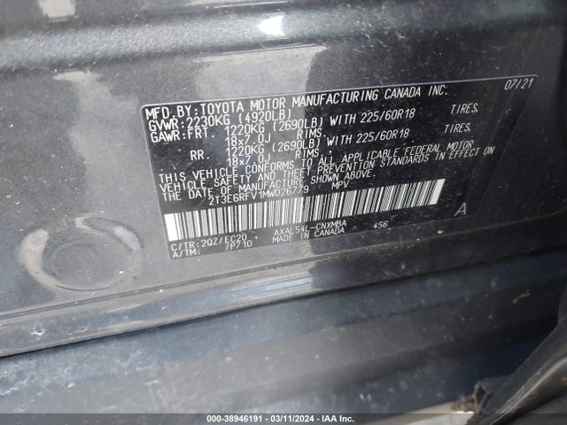 Toyota Rav4 Xse Hybrid 2021 2T3E6RFV1MW026779 Image 9