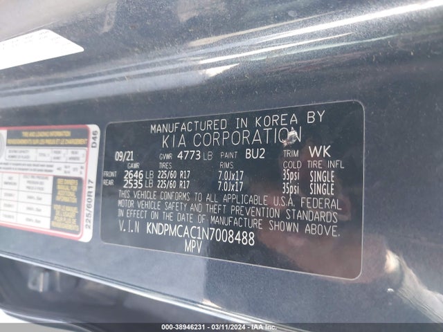 KIA Sportage Lx 2022 KNDPMCAC1N7008488 Image 9