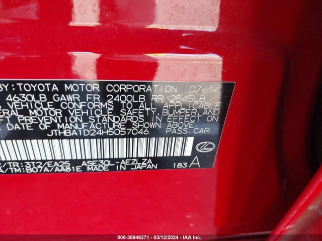 Lexus IS 200T 2017 JTHBA1D24H5057046 Image 9