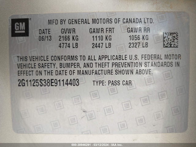 Chevrolet Impala 2lt 2014 2G1125S38E9114403 Image 9