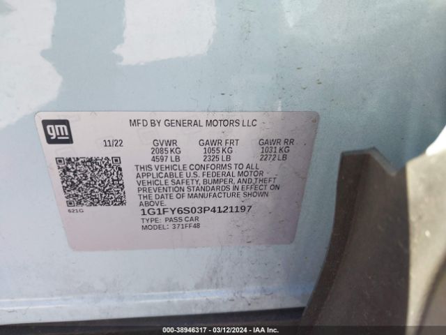 1G1FY6S03P4121197 Chevrolet Bolt Euv Fwd Lt
