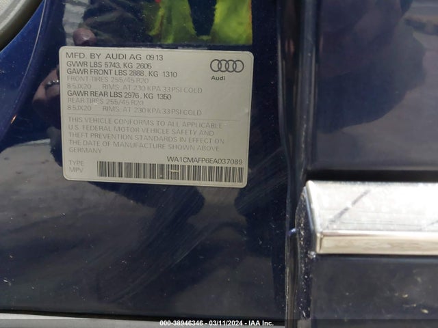 WA1CMAFP6EA037089 Audi Q5 3.0 Tdi Premium Plus
