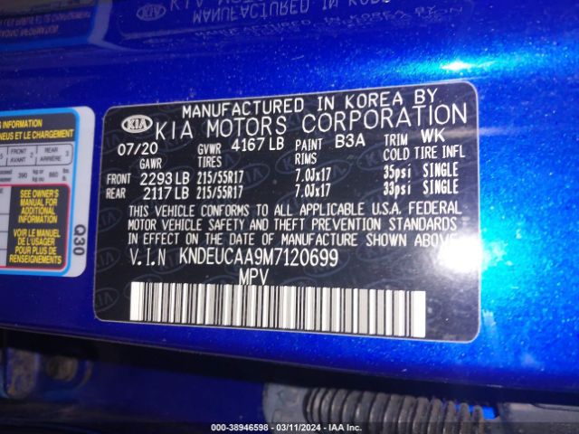 KNDEUCAA9M7120699 KIA SELTOS S