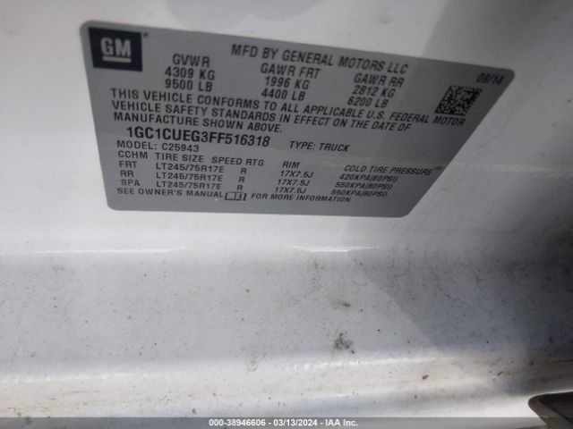 1GC1CUEG3FF516318 Chevrolet Silverado 2500hd Wt