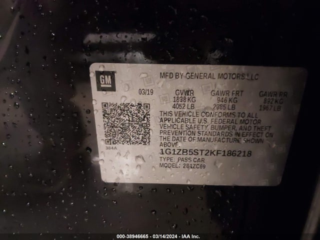 Chevrolet Malibu 1ls 2019 1G1ZB5ST2KF186218 Image 9
