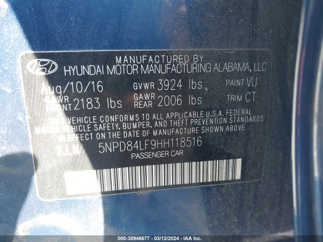 Hyundai Elantra Value Edition 2017 5NPD84LF9HH118516 Image 9
