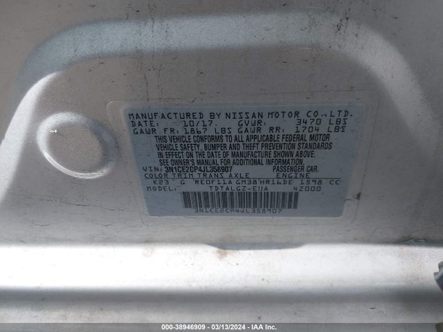 Nissan Versa Note Sr 2018 3N1CE2CP4JL358907 Image 9