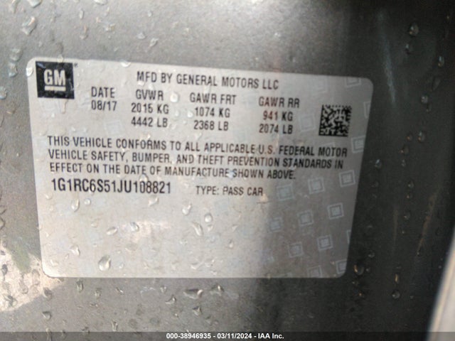 Chevrolet VOLT LT 2018 1G1RC6S51JU108821 Image 9