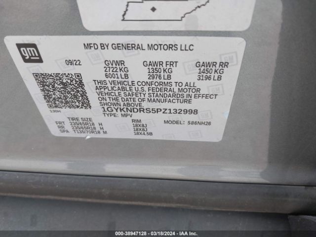 1GYKNDRS5PZ132998 Cadillac Xt5 Awd Premium Luxury