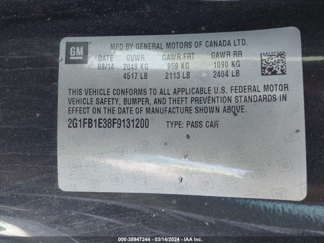 Chevrolet Camaro 2ls 2015 2G1FB1E38F9131200 Image 9