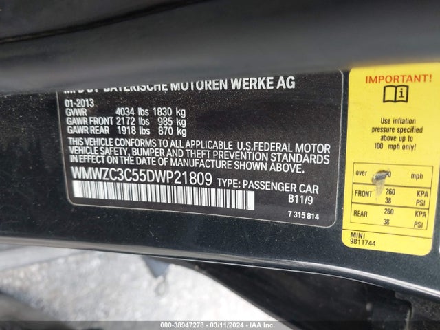 2013 MINI COUNTRYMAN WMWZC3C55DWP21809 Photo 8